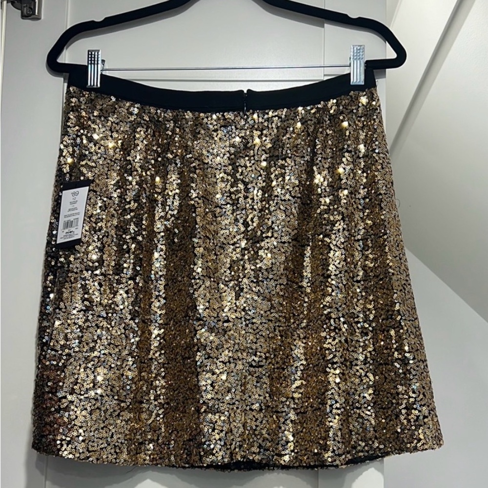 Women’s Gold Sequin Mini Skirt - Party Skirt